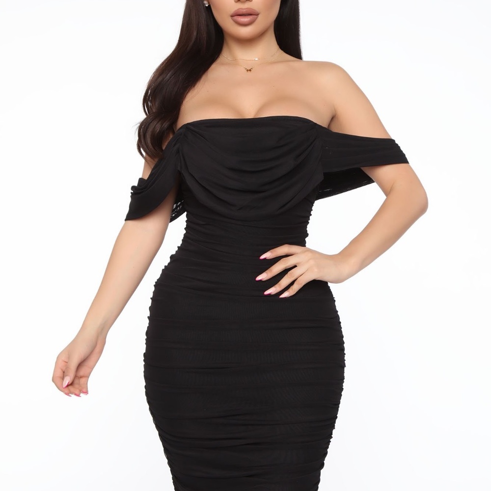 Bad For The Night Bandage Midi Dress - Black